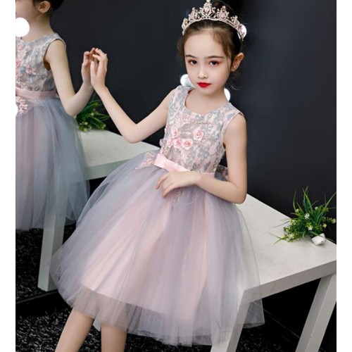 Children princess jazz dance dress chorus dresses girls tutu skirt modern dance outfits pupils poetry recitation performance costumes